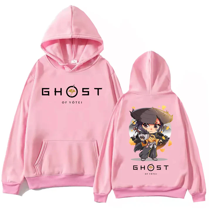 Ghost Of Yotei Kawaii Pink Hoodie — Premium Streetwear by Huzi Style